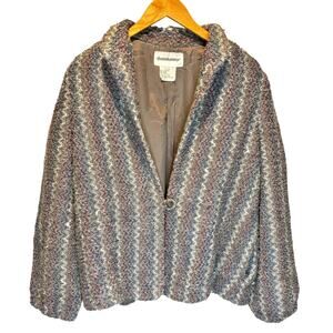 Vintage Donnkenny Textured Stripe Wool Blend Blazer Jacket - size 16